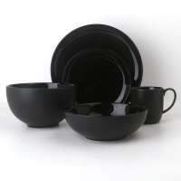 Black Color Gold Rim Custom Japanese Thai Porcelain Fine Bone China Sushi Plates Dishes Bowls Dinnerware Tableware Sets