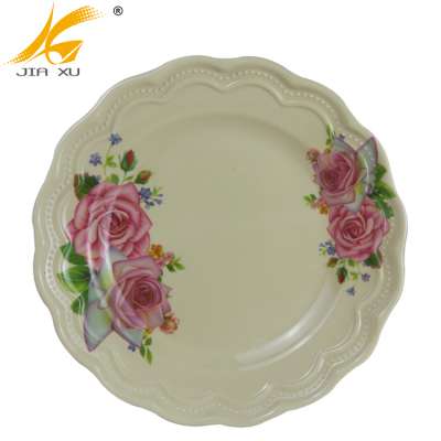 tea color melamine dinner plate  wholesale food grade melamine flower shape plate