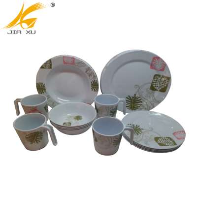 20pcs  melamine dinnerware set wholesale plastic tableware with customized printing