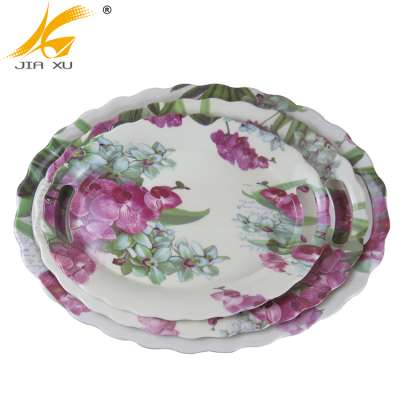 melamine wavy handle tray food grade fruit tray customized design