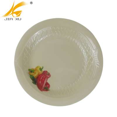 tea color melamine inner fish design plate  wholesale food grade melamine dinner plate