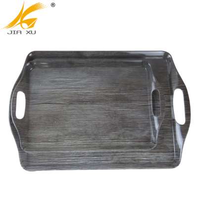 melamine wood grain handle tray wholesale customized rectangle serving tray