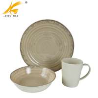 12pcs 100% melamine dinnerware set  A5 high quality wholesale melamine two-tone tableware set