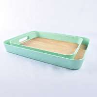 Zhejiang factory biodegradable bamboo fiber food round tray