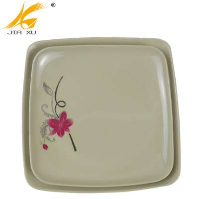 tea color melamine dinner plate  wholesale food grade melamine square plate