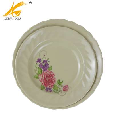 tea color melamine dinner plate  wholesale food grade melamine wavy plate