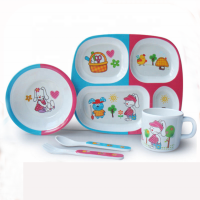 Food Safety Custom Print Plastic Dinnerware Melamine Kids Tableware