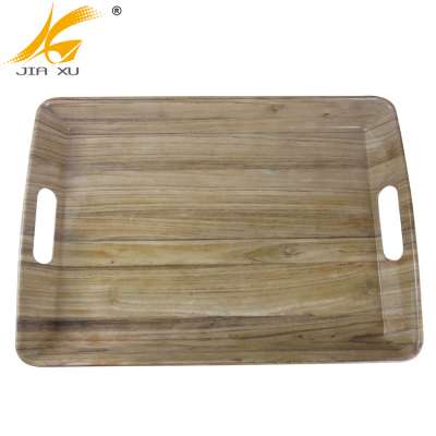 melamine wood grain handle tray wholesale custom rectangle serving tray