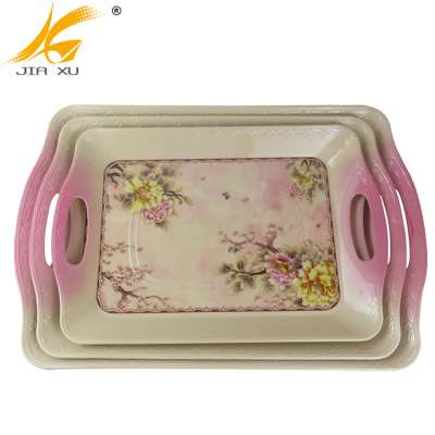 melamine rectangular handle tray hot sell melamine serving tray with custom printing